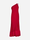 LANVIN PARIS ONE-SHOULDER PLEATED LONG DRESS