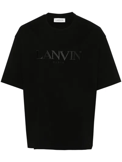 Lanvin Puffer Paris Oversized T-shirt In 10 Black