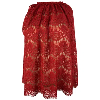 Pre-owned Lanvin Paris Red Lace Top, Size 38