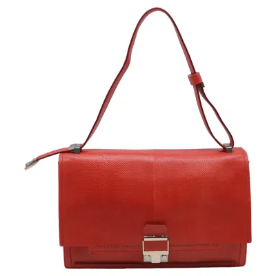 Lanvin Partition Bag In Red Snakeskin Leather