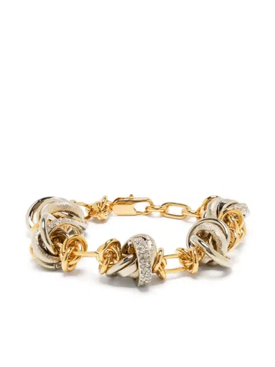 Lanvin Embellished Knot Charm Chain Bracelet In Multi