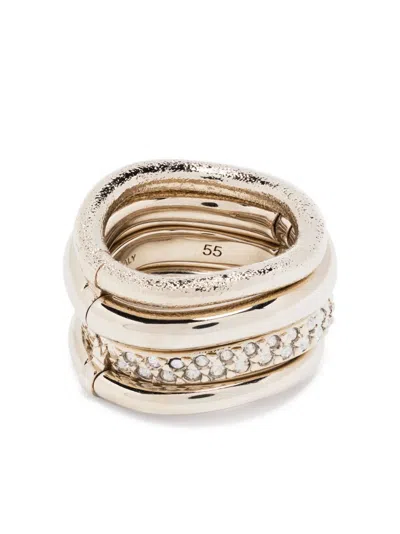 Lanvin Partition By  Set Of Four Rings In Gold