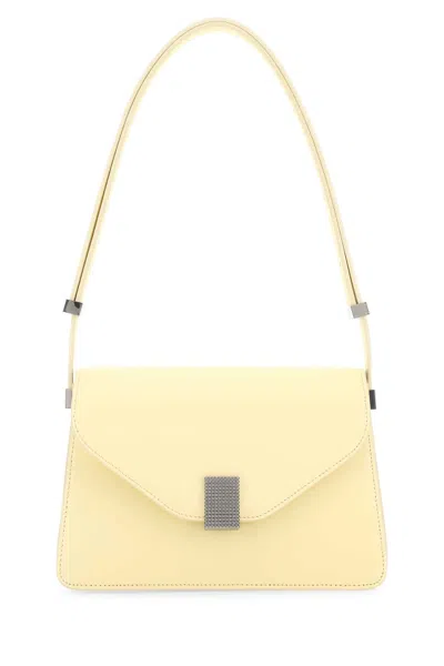 Lanvin Pastel Yellow Leather Concerto Shoulder Bag In White