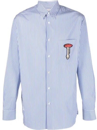 Lanvin Patch-detail Striped Shirt In Multi
