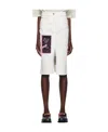 Lanvin White Patch Denim Midi Skirt In White