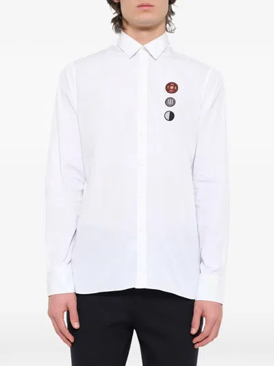 Lanvin Patch-detail Medal-embroidered Shirt In White