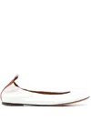 Lanvin Ruch Detailed Slip-on Ballerina Shoes In White
