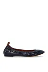 Lanvin Womens Navy Ballerina Patent-leather Pumps In Navy Blue
