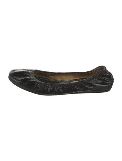 Pre-owned Lanvin Patent Leather Ballet Flats In Black