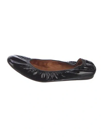 Pre-owned Lanvin Patent Leather Ballet Flats In Black