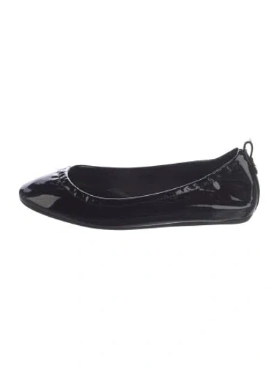 Pre-owned Lanvin Patent Leather Ballet Flats In Black