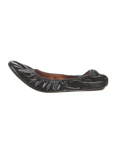 Pre-owned Lanvin Patent Leather Ballet Flats In Black