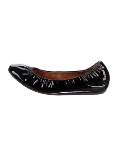 Pre-owned Lanvin Patent Leather Ballet Flats In Black