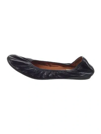 Pre-owned Lanvin Patent Leather Ballet Flats In Blue