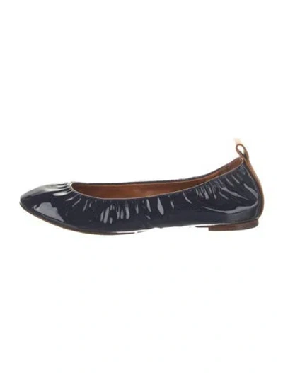 Pre-owned Lanvin Patent Leather Ballet Flats In Blue