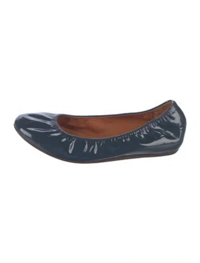 Pre-owned Lanvin Patent Leather Ballet Flats In Blue