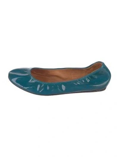 Pre-owned Lanvin Patent Leather Ballet Flats In Blue