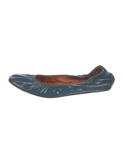Pre-owned Lanvin Patent Leather Ballet Flats In Blue