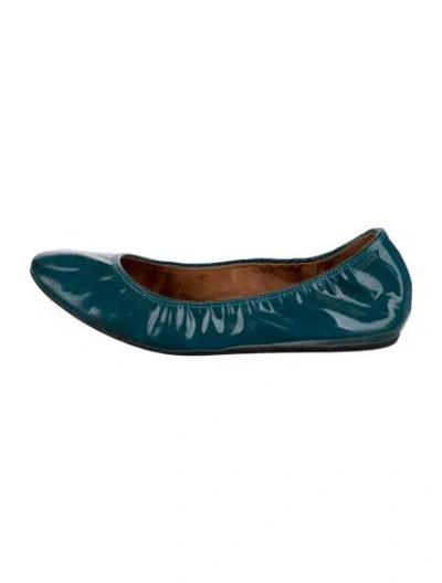 Pre-owned Lanvin Patent Leather Ballet Flats In Blue
