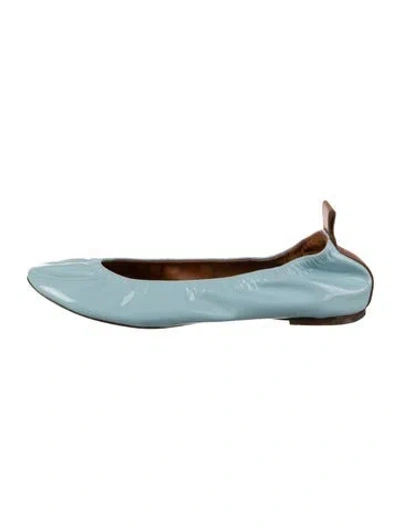 Pre-owned Lanvin Patent Leather Ballet Flats In Blue
