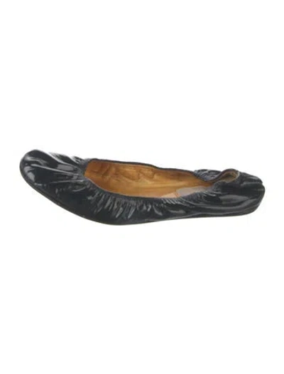 Pre-owned Lanvin Patent Leather Ballet Flats In Blue