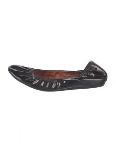 Pre-owned Lanvin Patent Leather Ballet Flats In Brown
