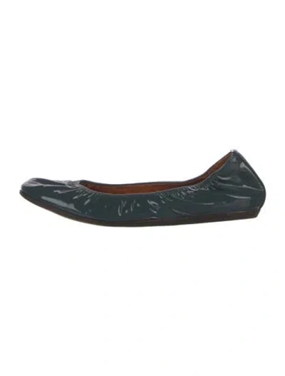 Pre-owned Lanvin Patent Leather Ballet Flats In Green