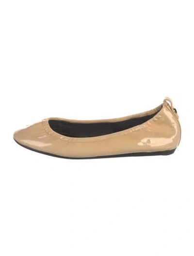 Pre-owned Lanvin Patent Leather Ballet Flats In Neutral