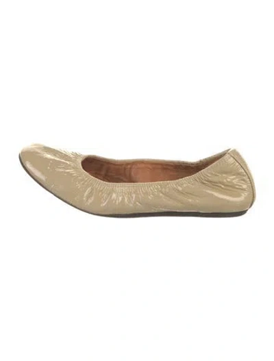 Pre-owned Lanvin Patent Leather Ballet Flats In Neutrals