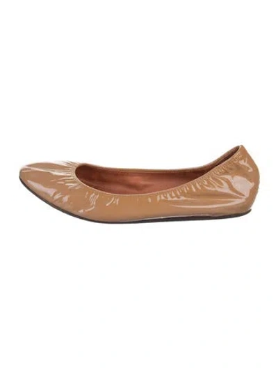 Pre-owned Lanvin Patent Leather Ballet Flats In Neutrals