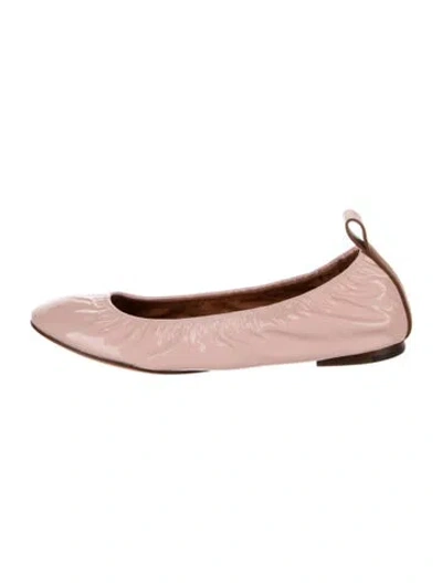 Pre-owned Lanvin Patent Leather Ballet Flats In Neutrals