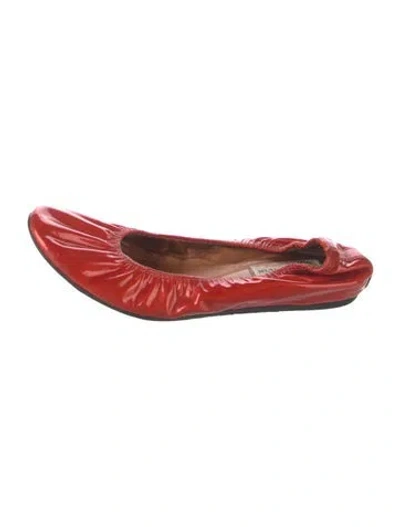Pre-owned Lanvin Patent Leather Ballet Flats In Orange