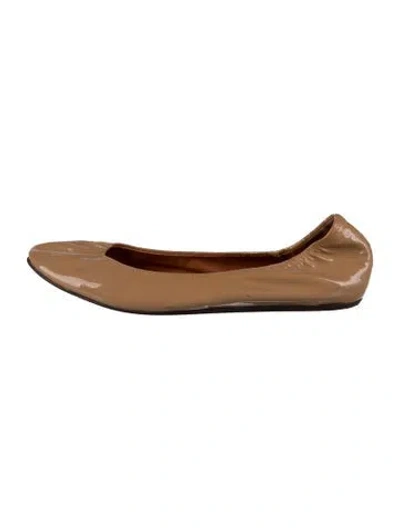 Pre-owned Lanvin Patent Leather Ballet Flats In Orange