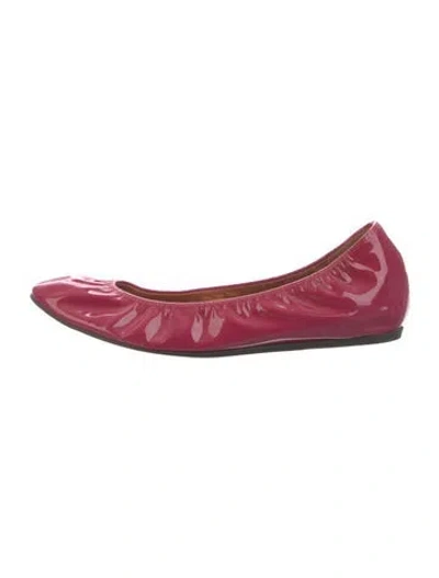 Pre-owned Lanvin Patent Leather Ballet Flats In Pink