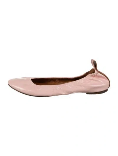 Pre-owned Lanvin Patent Leather Ballet Flats In Pink