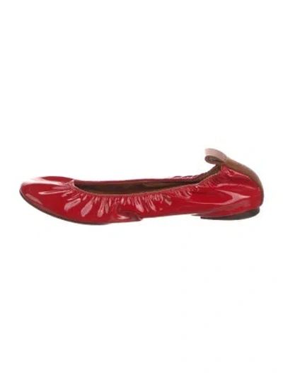 Pre-owned Lanvin Patent Leather Ballet Flats In Red