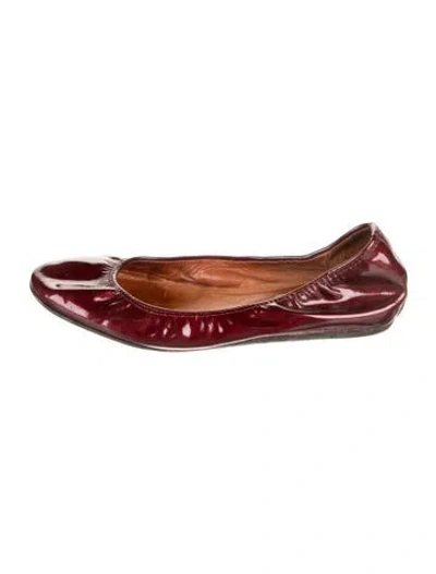 Pre-owned Lanvin Patent Leather Ballet Flats In Red