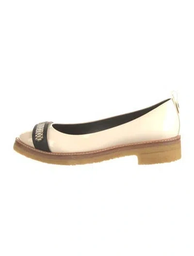 Pre-owned Lanvin Patent Leather Ballet Flats W/ Tags In Neutral