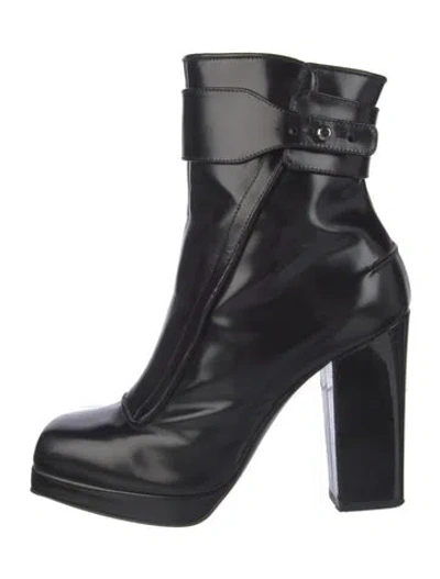 Pre-owned Lanvin Patent Leather Boots In Black