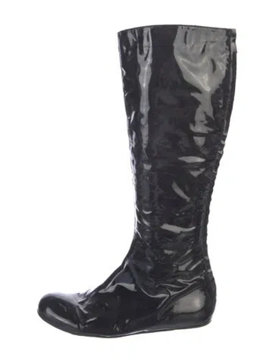 Pre-owned Lanvin Patent Leather Boots In Blue