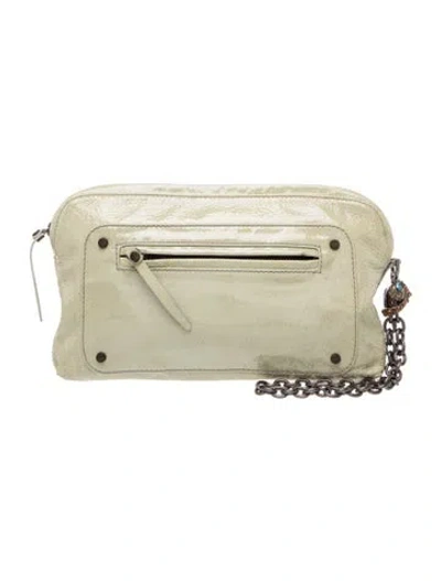 Pre-owned Lanvin Patent Leather Clutch In Green