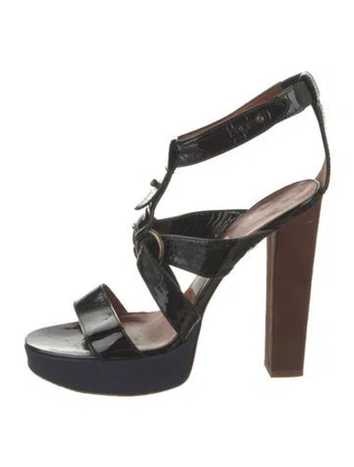 Pre-owned Lanvin Patent Leather Gladiator Sandals In Multi