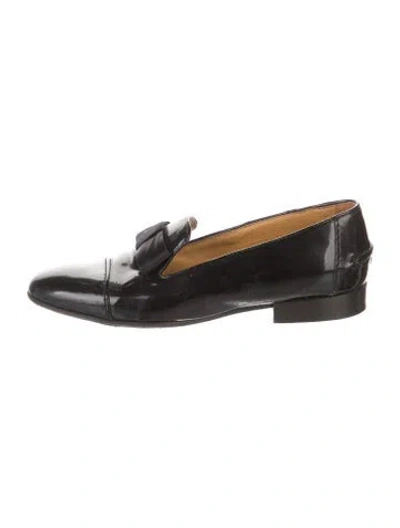 Pre-owned Lanvin Patent Leather Loafers In Black