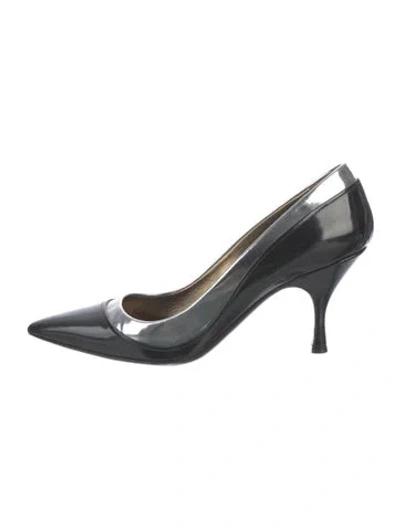 Pre-owned Lanvin Patent Leather Pumps In Black/metallic