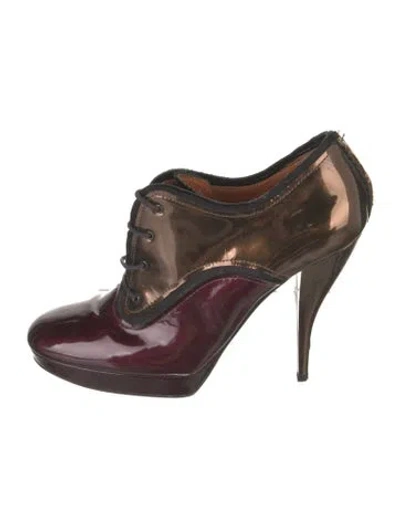 Pre-owned Lanvin Patent Leather Pumps In Brown/metallic