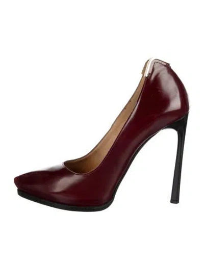 Pre-owned Lanvin Patent Leather Pumps In Burgundy