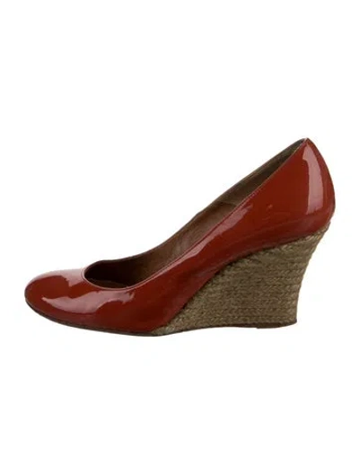 Pre-owned Lanvin Patent Leather Pumps In Orange