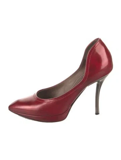 Pre-owned Lanvin Patent Leather Pumps In Red