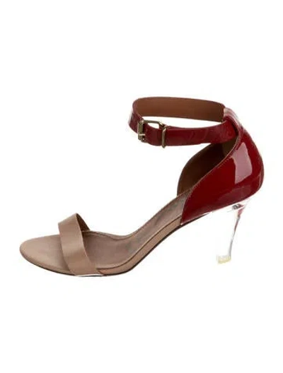 Pre-owned Lanvin Patent Leather Sandals In Red