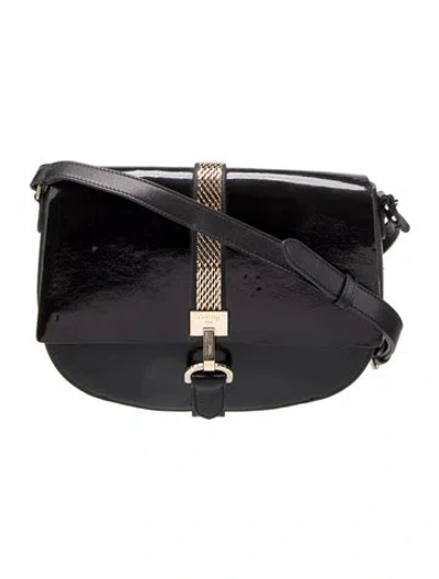 Pre-owned Lanvin Patent Leather Shoulder Bag In Black